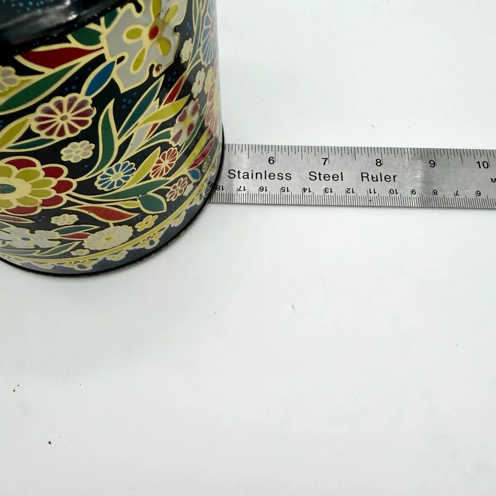 Vintage Daher Floral Tin Canister Box Made In England 11101